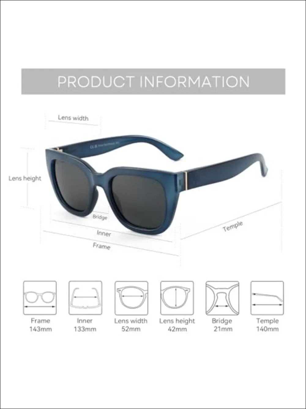 Square Polarized Sunglasses Women Retro UV400 Vintage Shades